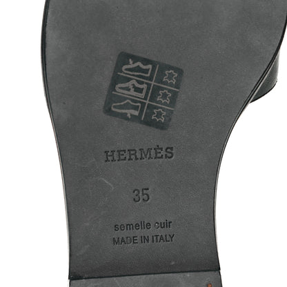 Hermes Calfskin View Sandals 35 Black 7 of 9