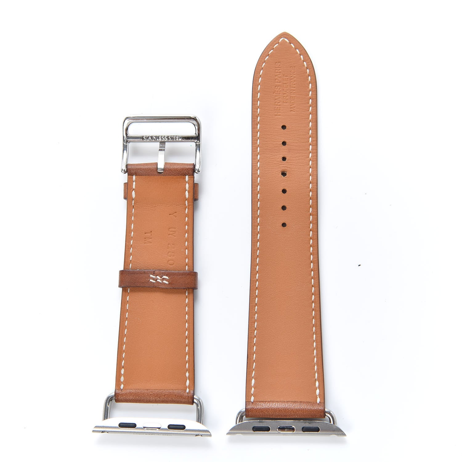 Hermes Barenia 42mm Apple Watch Single Tour Band Fauve 3 of 5