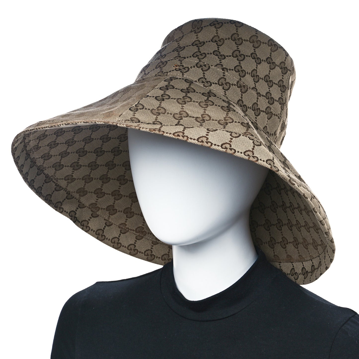 Monogram Wide Brim Hat L Beige
