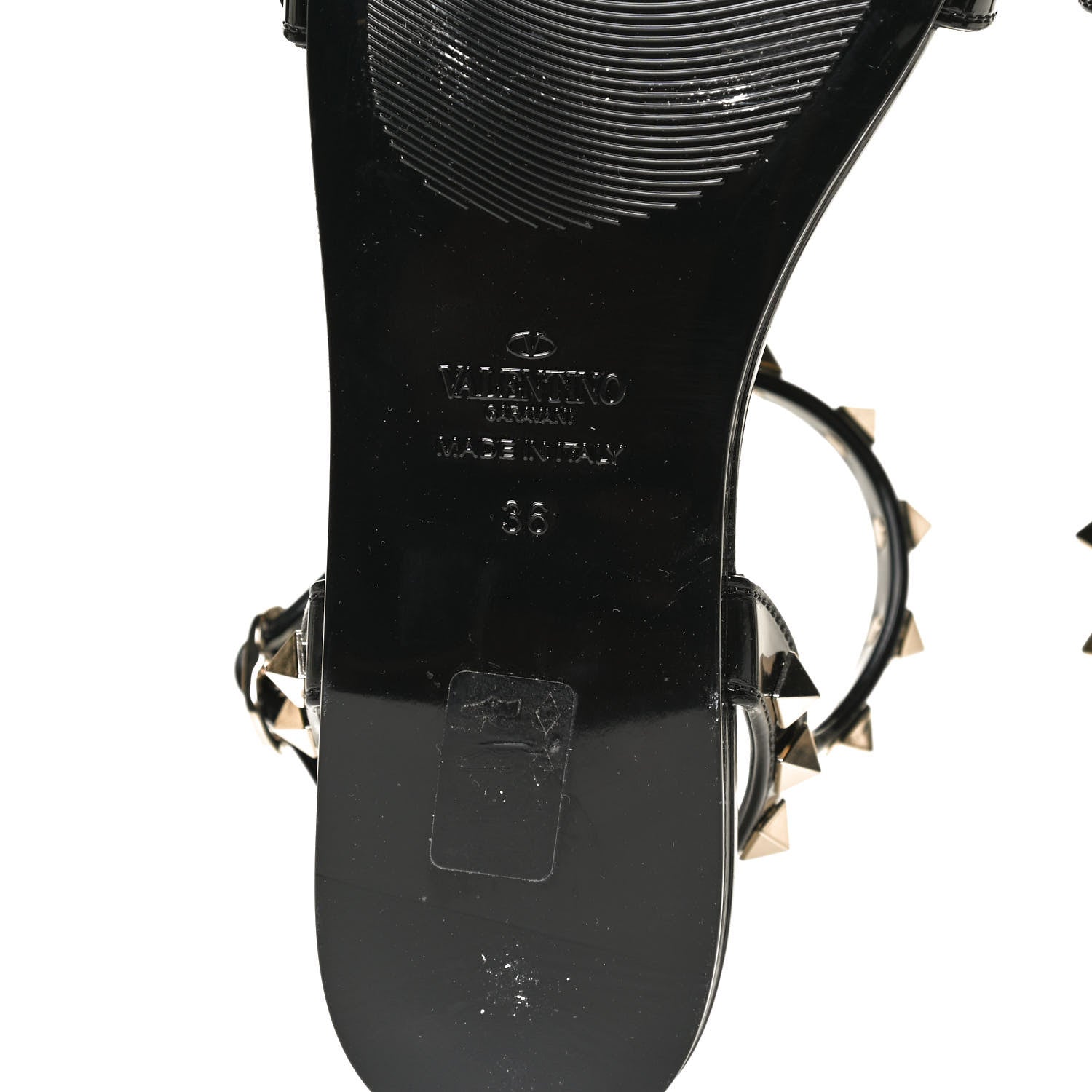 Valentino Garavani PVC Jelly Rockstud Caged Sandals 36 Black 16 of 22