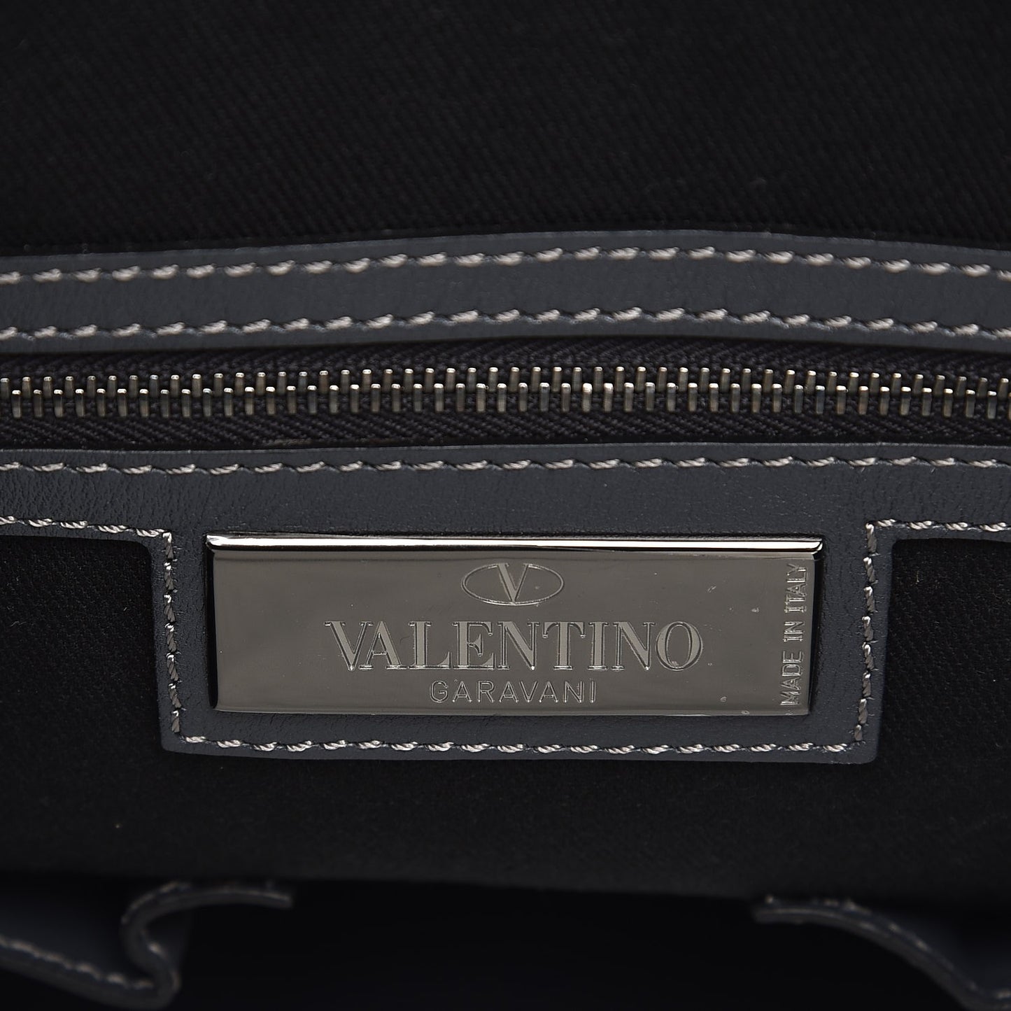 Mens Calfskin Rockstud Briefcase Grey