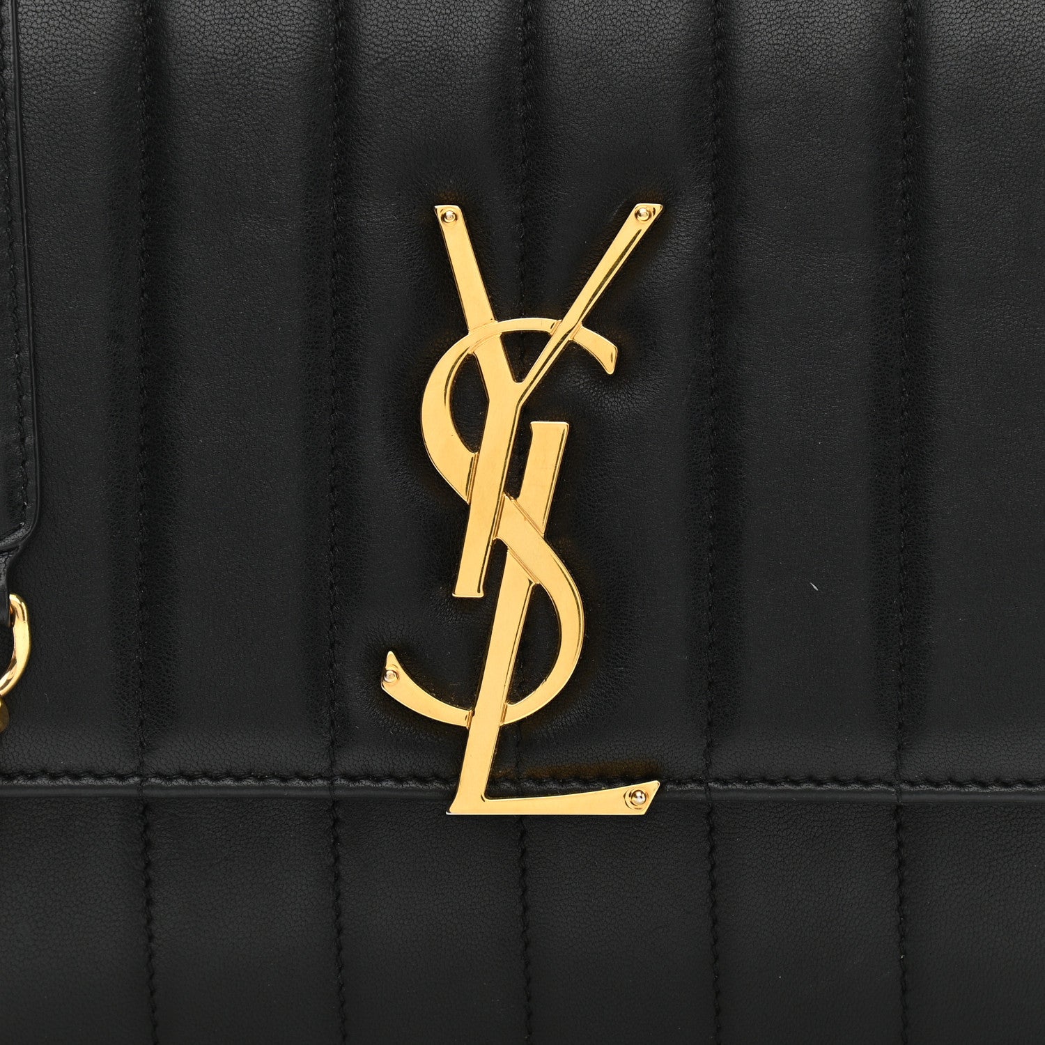 Saint Laurent Lambskin Matelasse Monogram Vicky Chain Wallet Black 7 of 11
