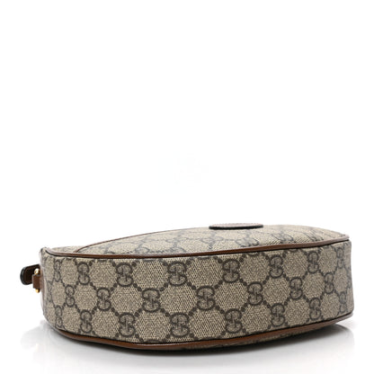 Gucci GG Supreme Monogram Azalea Calfskin Mini Retro Interlocking G Half Moon Bag Beige Ebony Brown Sugar 4 of 8