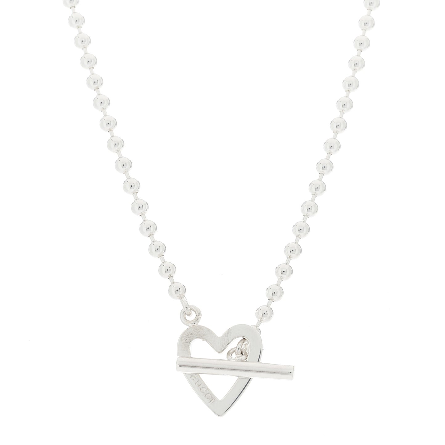 Sterling Silver Heart Toggle Necklace