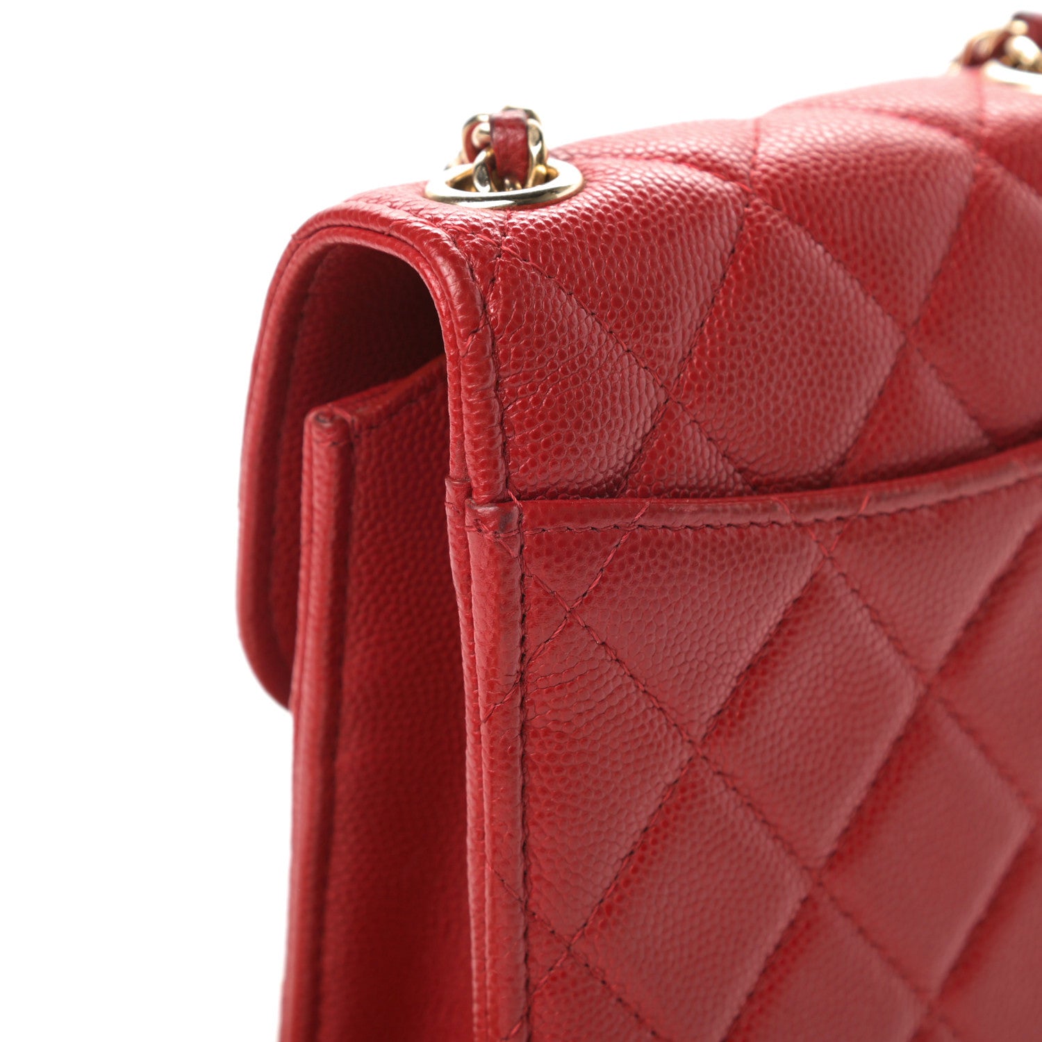 Chanel Caviar Quilted Classic Phone Holder Red 14 of 16