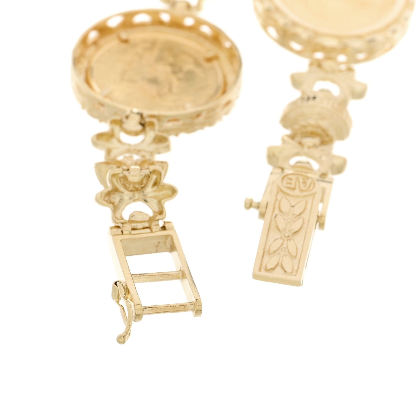 14K 22K Yellow Gold Coin Station Bracelet