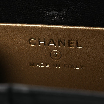 Chanel Lambskin Quilted Vanity Clutch With Chain Black 6 of 14