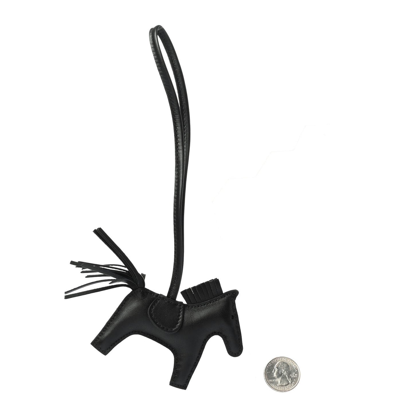 Milo Lambskin Grigri Rodeo Horse Bag Charm PM So Black