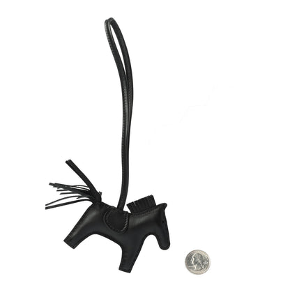 Hermes Milo Lambskin Grigri Rodeo Horse Bag Charm PM So Black 2 of 4