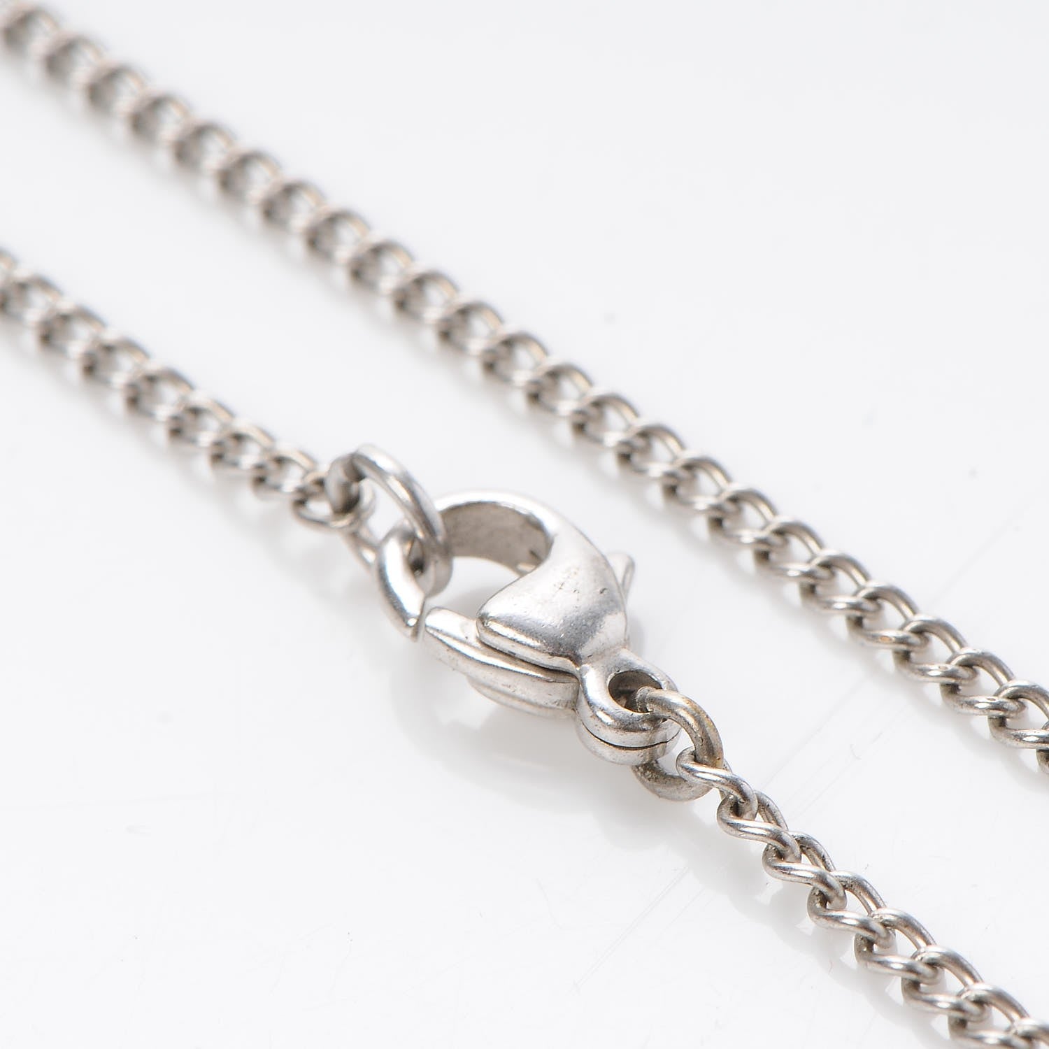 Chanel Enamel CC Necklace Silver White 6 of 6