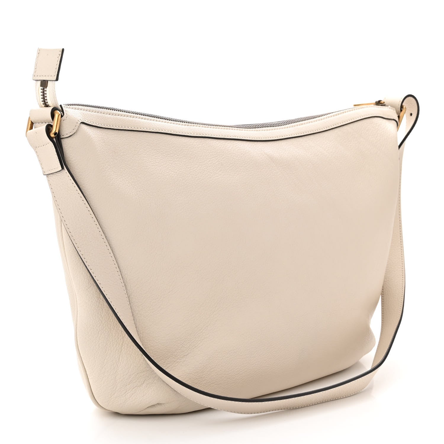 Gucci Grained Calfskin Logo Half Moon Hobo White 3 of 13