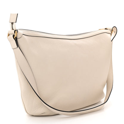 Gucci Grained Calfskin Logo Half Moon Hobo White 3 of 13