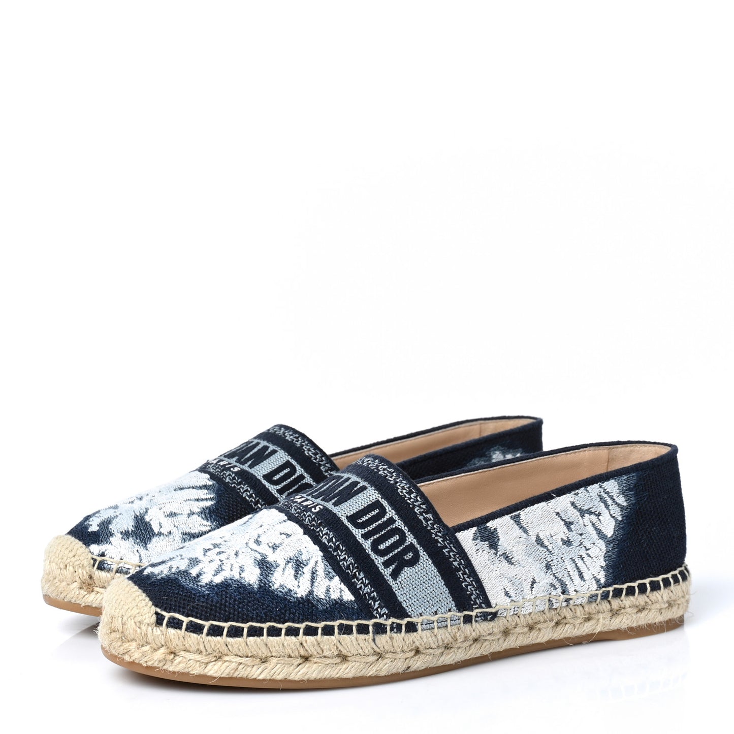 Canvas Tie and Dior Embroidered Granville 15mm Espadrilles 41 Denim