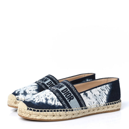 Christian Dior Canvas Tie and Dior Embroidered Granville 15mm Espadrilles 41 Denim 3 of 8