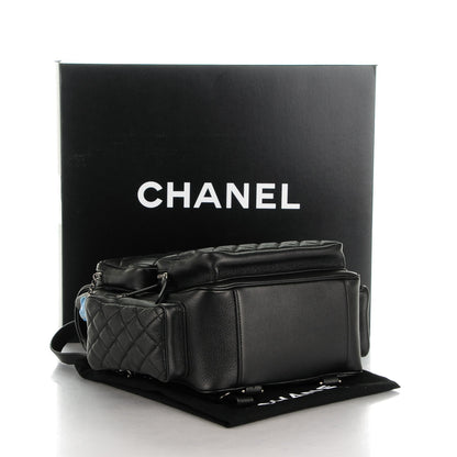 Chanel Grained Calfskin Quilted Large Casual Rock Backpack Black 4 of 7