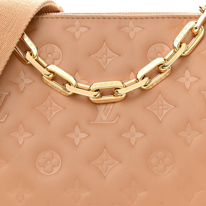 Louis Vuitton Lambskin Embossed Monogram Coussin PM Camel 9 of 11
