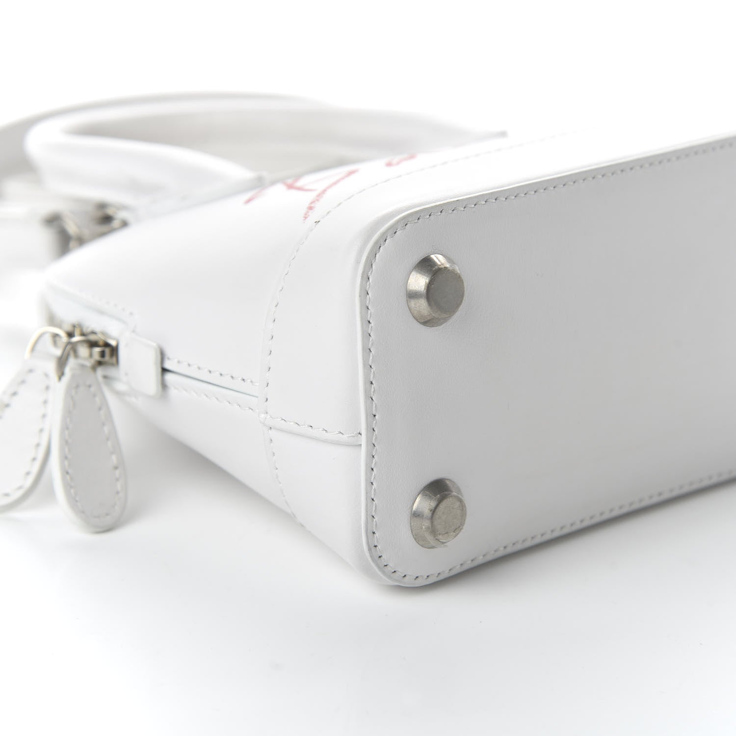 Balenciaga Calfskin Lipstick Logo XXS Ville Top Handle Bag White 6 of 9