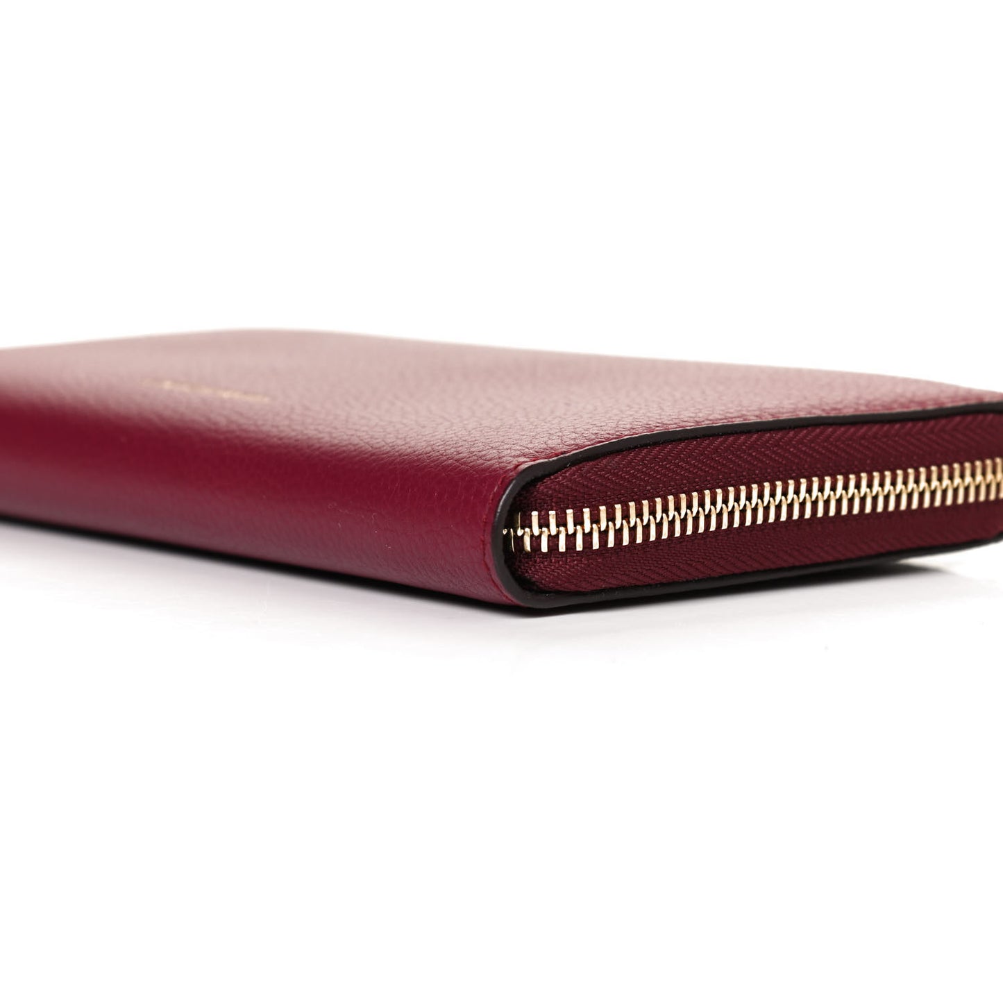 Pebbled Calfskin Skull Continental Zip Wallet Oxblood