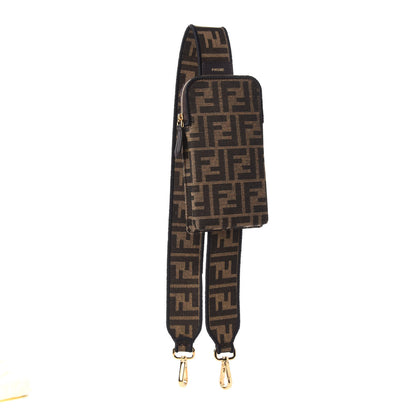 Fendi Fabric Jacquard FF 1974 Cell Pocket Strap You Tobacco Moro Black 1 of 11
