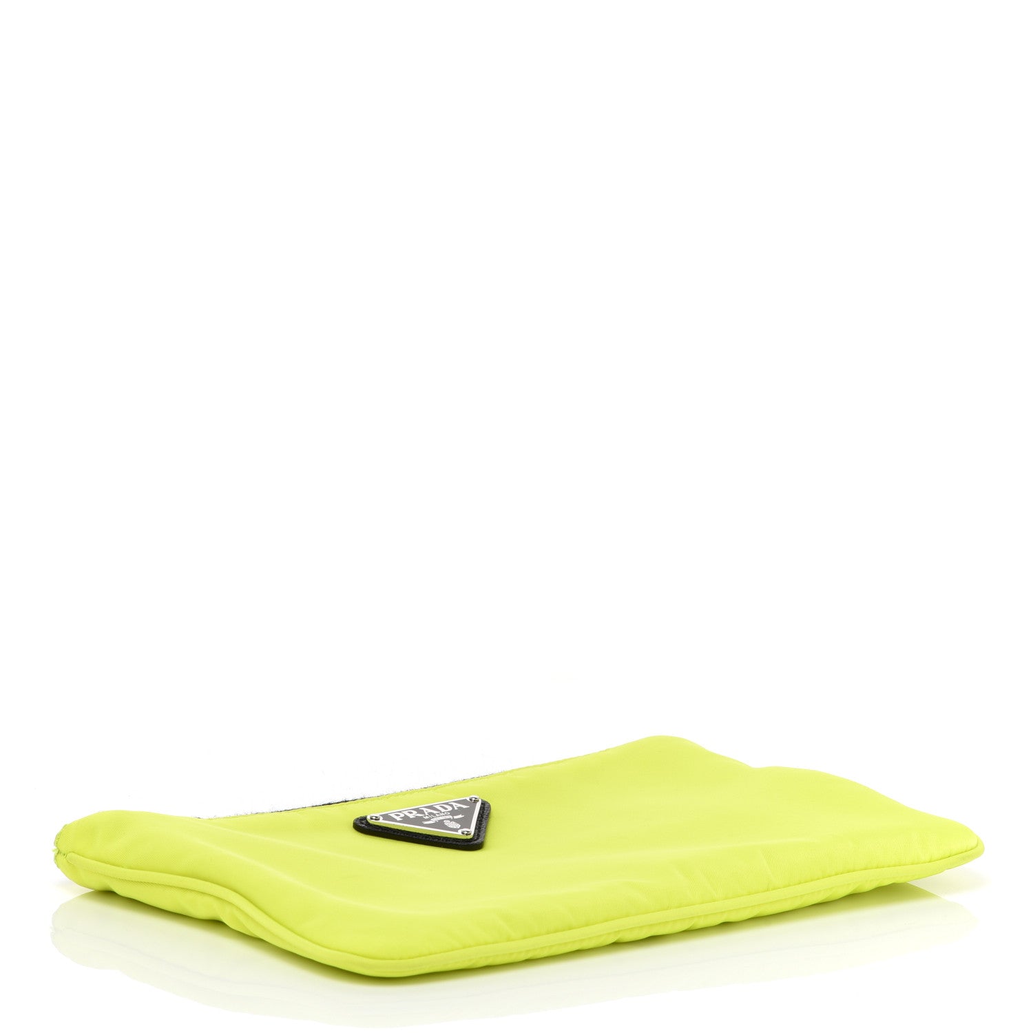 Prada Tessuto Nylon Vela Flat Pouch Neon Yellow 4 of 7