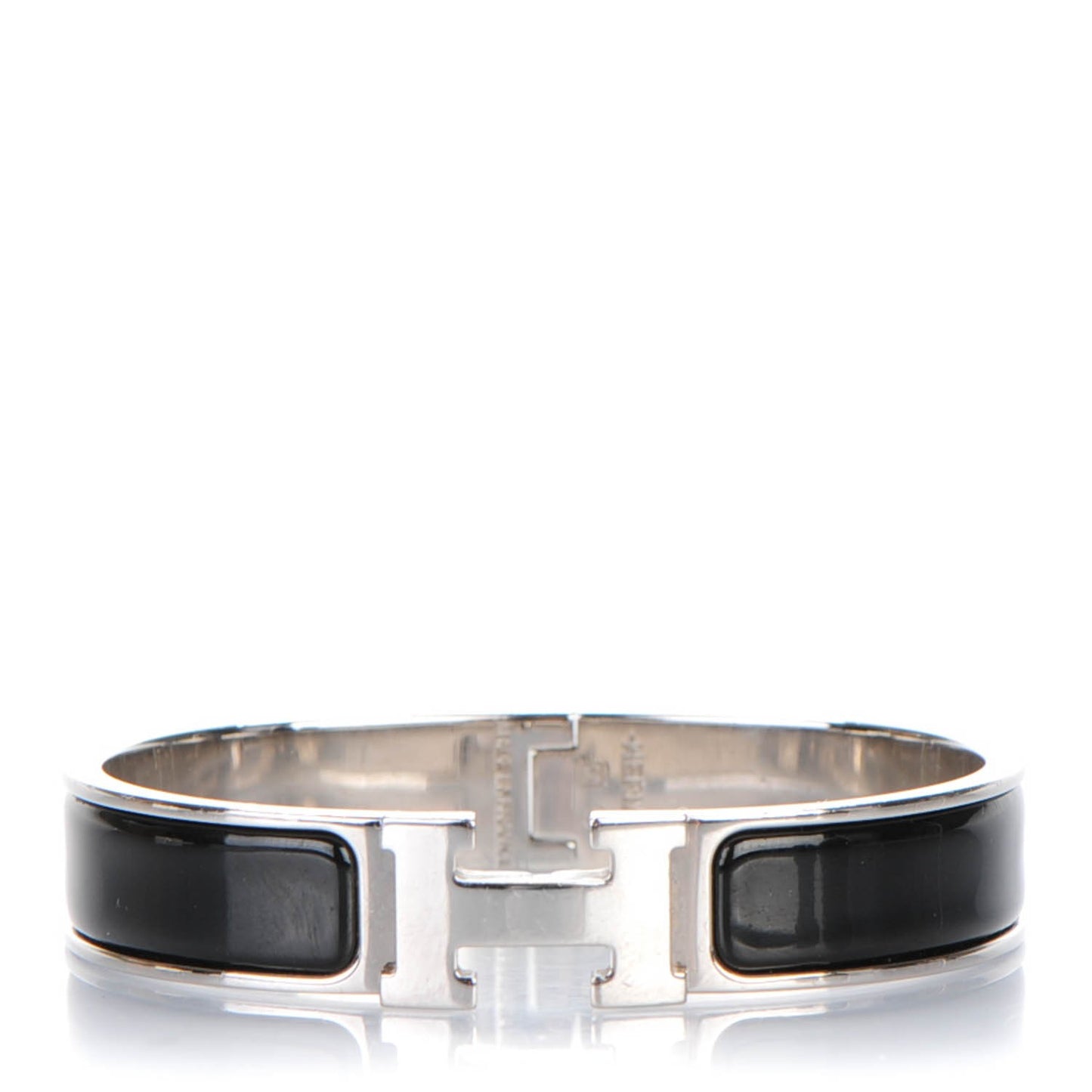 Enamel Narrow Clic Clac H Bracelet PM Black