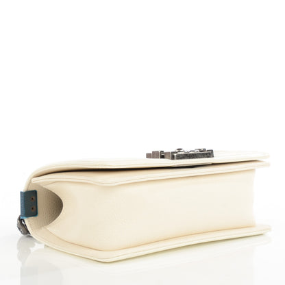 Chanel Goatskin Quilted Patent Small Duo Boy Flap White 4 of 8