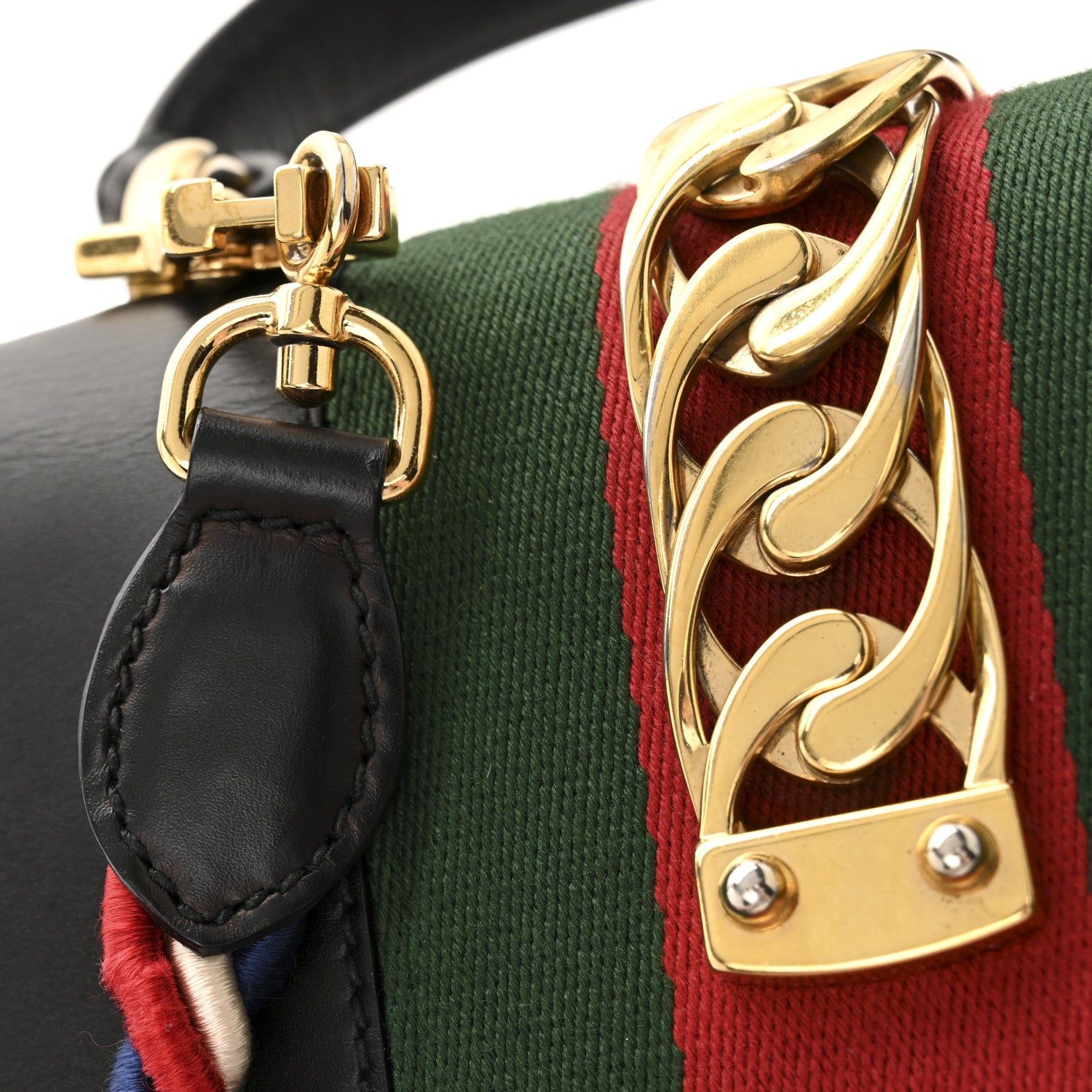 Gucci Calfskin Mini Sylvie Top Handle Bag Black 12 of 13