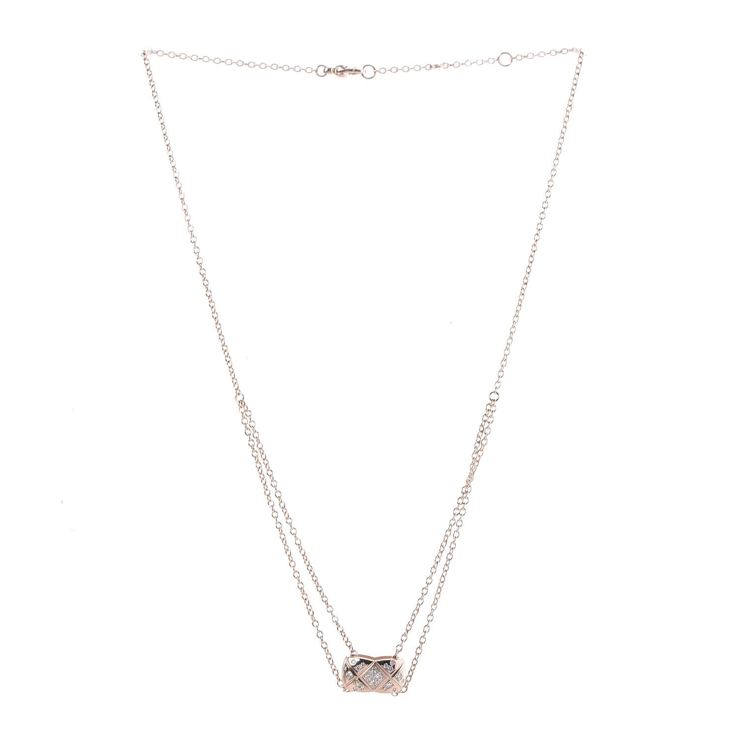 Chanel 18K Beige Gold Diamond Coco Crush Necklace 3 of 7