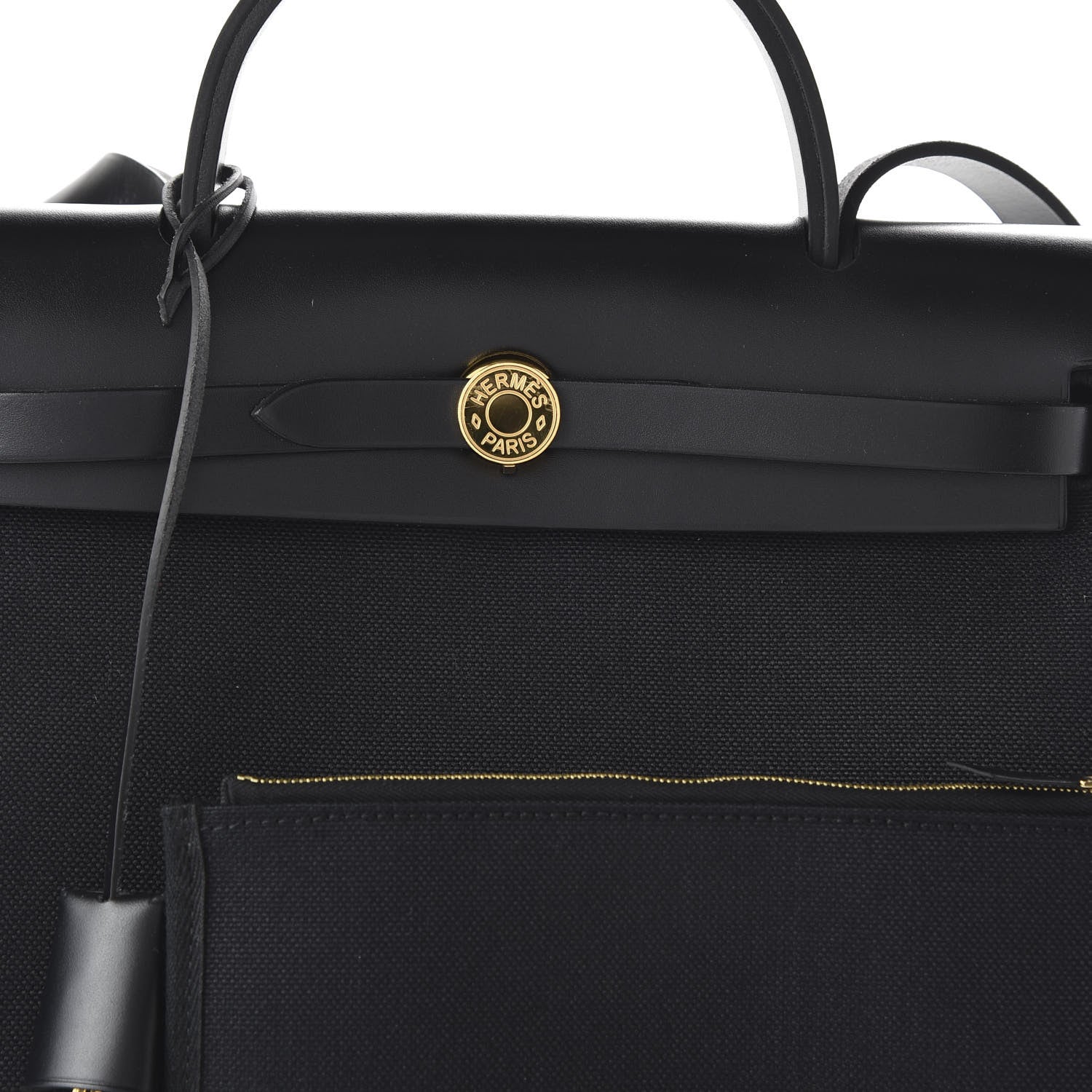 Hermes Military Toile Vache Hunter Herbag Zip PM 31 Black 8 of 9