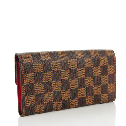 Louis Vuitton Damier Ebene Emilie Wallet Red 3 of 8