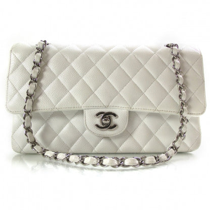 Chanel Caviar Quilted Medium Double Flap White 1 of 12