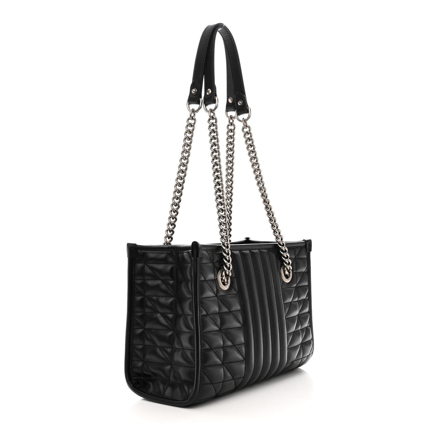 Calfskin Matelasse Aria Small GG Marmont Shoulder Tote Black