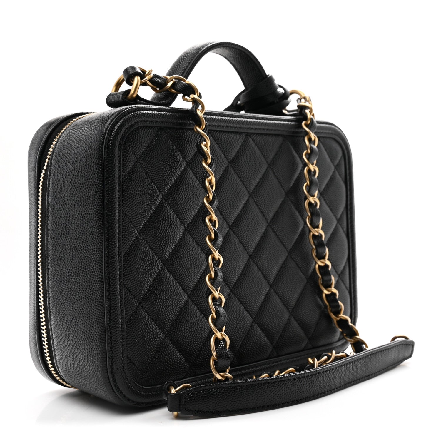 Chanel Caviar Quilted Medium CC Filigree Vanity Case Black 2 of 9