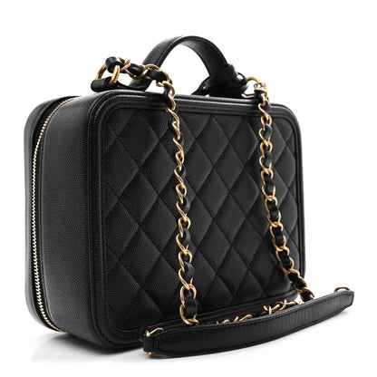 Chanel Caviar Quilted Medium CC Filigree Vanity Case Black 2 of 9