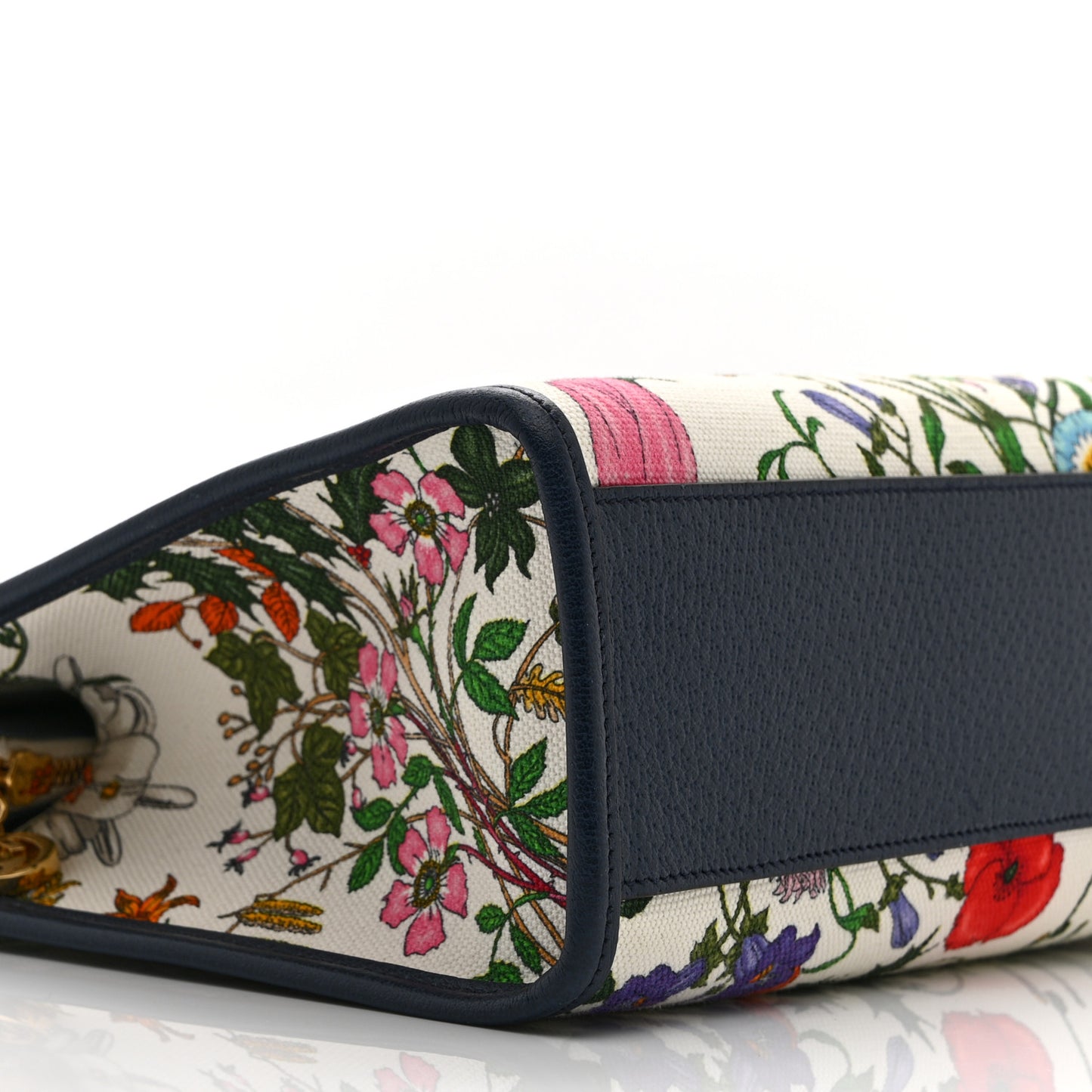 Canvas Medium Flora Tote White Multicolor Blue Agata