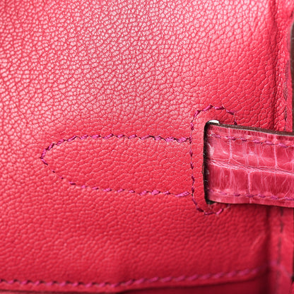 Hermes Shiny Porosus Crocodile Birkin 30 Rose Tyrien 13 of 36