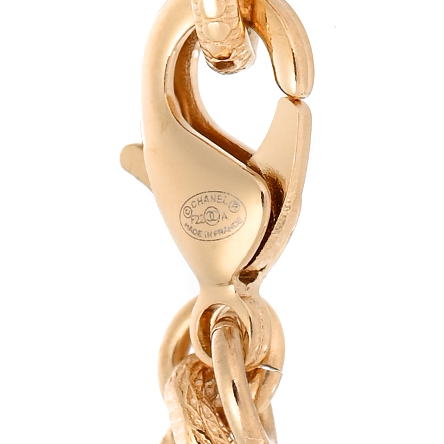 Chanel Crystal CC Chain Link Bracelet Gold 4 of 5