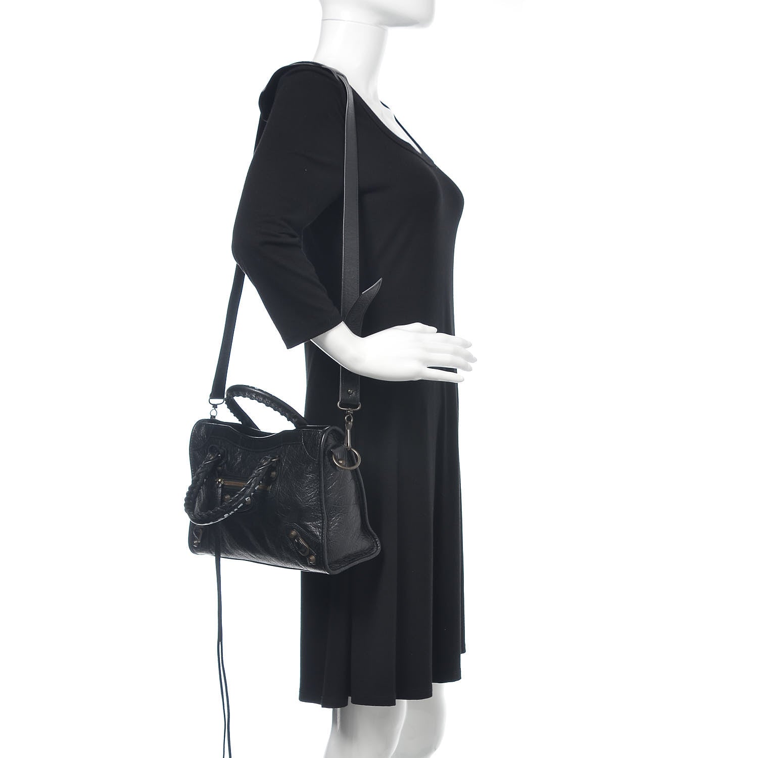 Balenciaga Agneau Classic Hardware Graffiti Handles S City Black 3 of 12