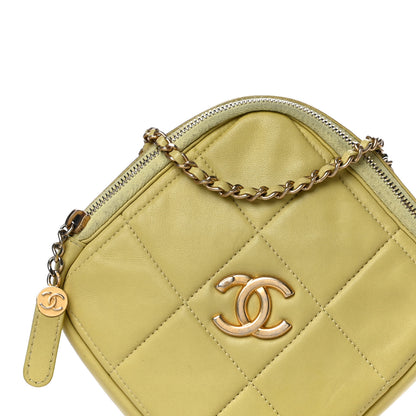 Chanel Lambskin Quilted Diamond Clutch With Chain Light Green 8 of 18