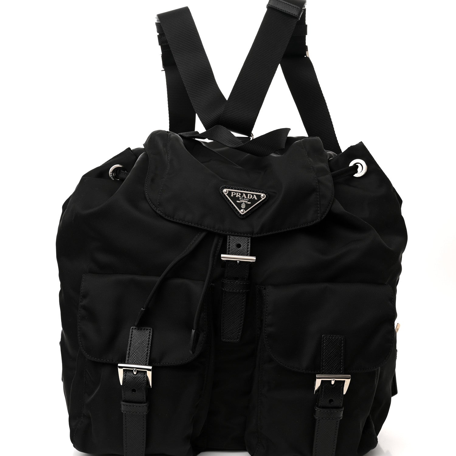 Prada Tessuto Nylon Saffiano Medium Backpack Black 7 of 9