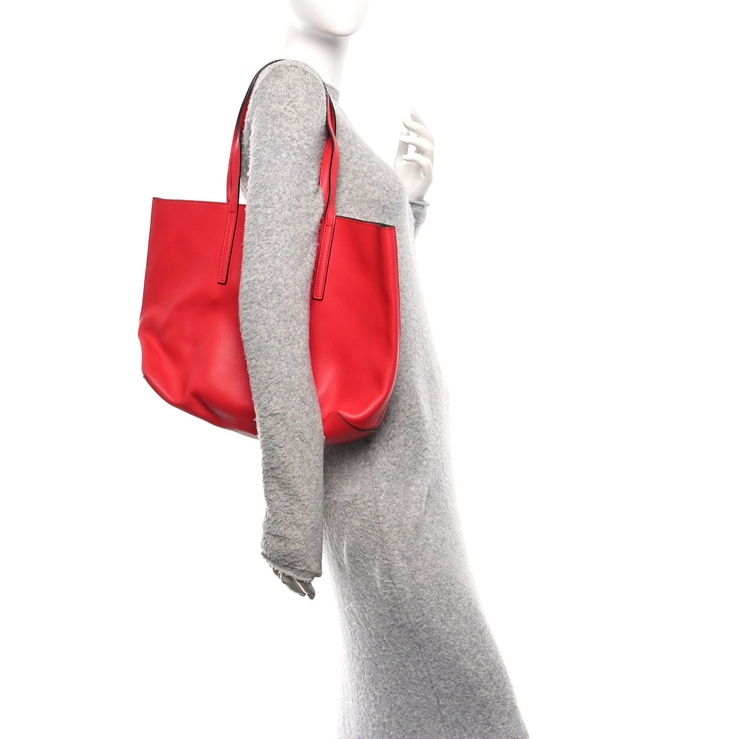 Vitello Vienna Enamel F is Fendi Shopping Tote Fiamma Taupe