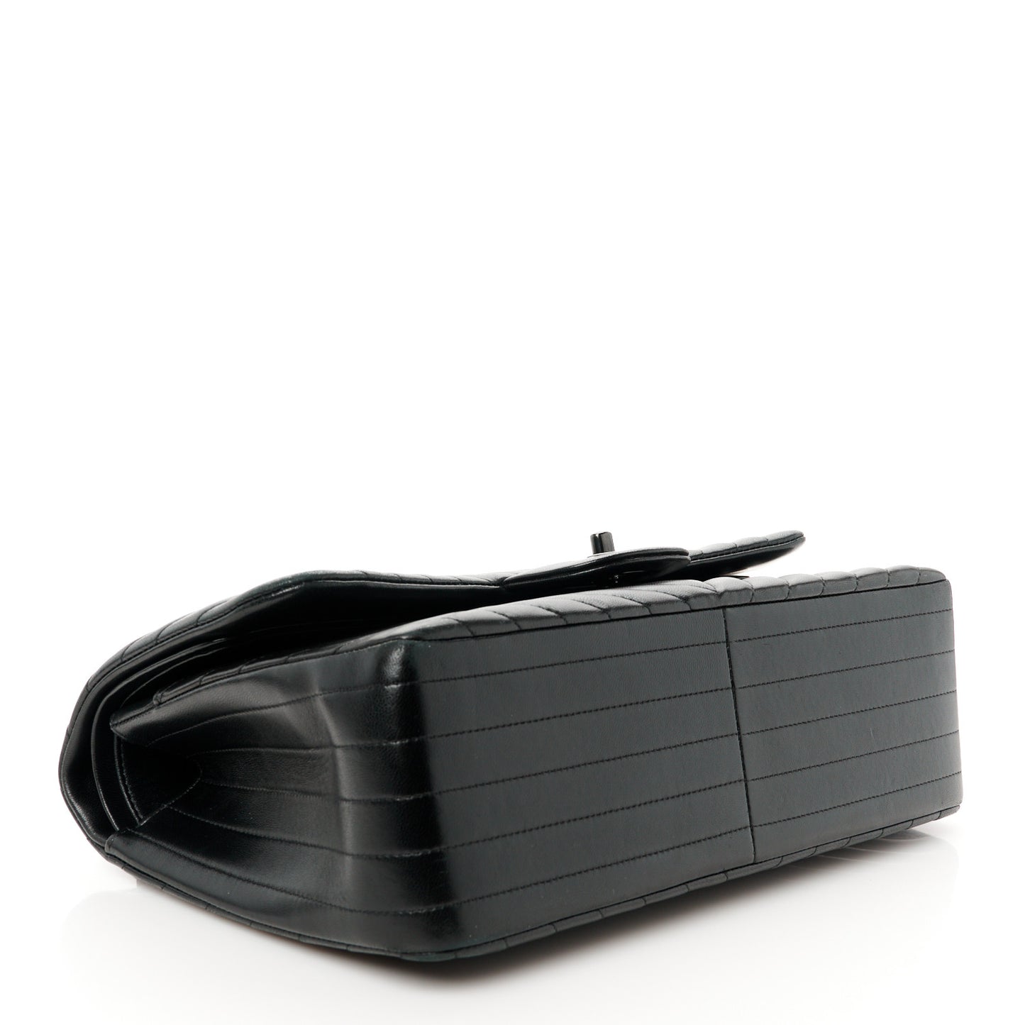 Lambskin Chevron Quilted Jumbo Double Flap So Black