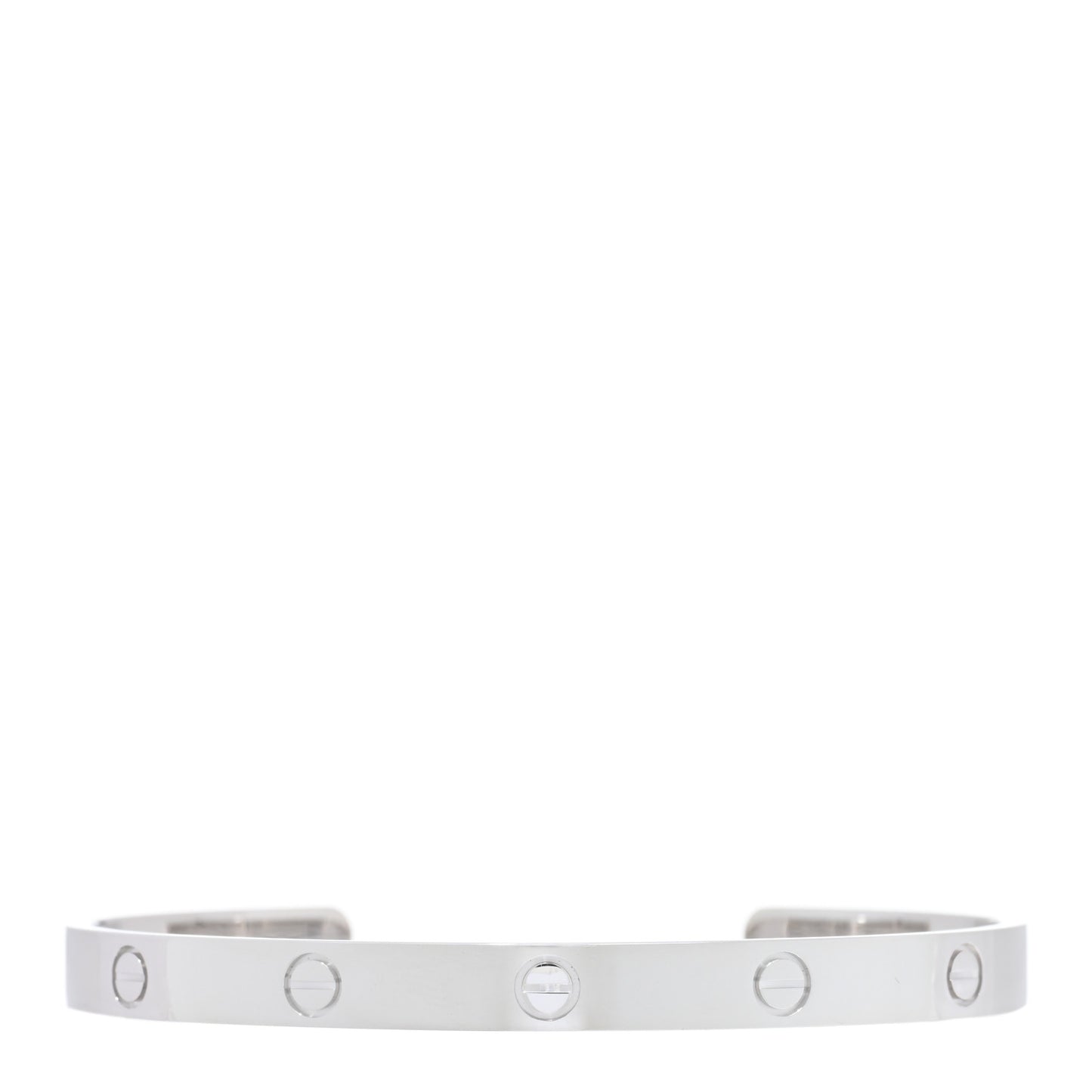 18K White Gold LOVE Cuff Bracelet 20