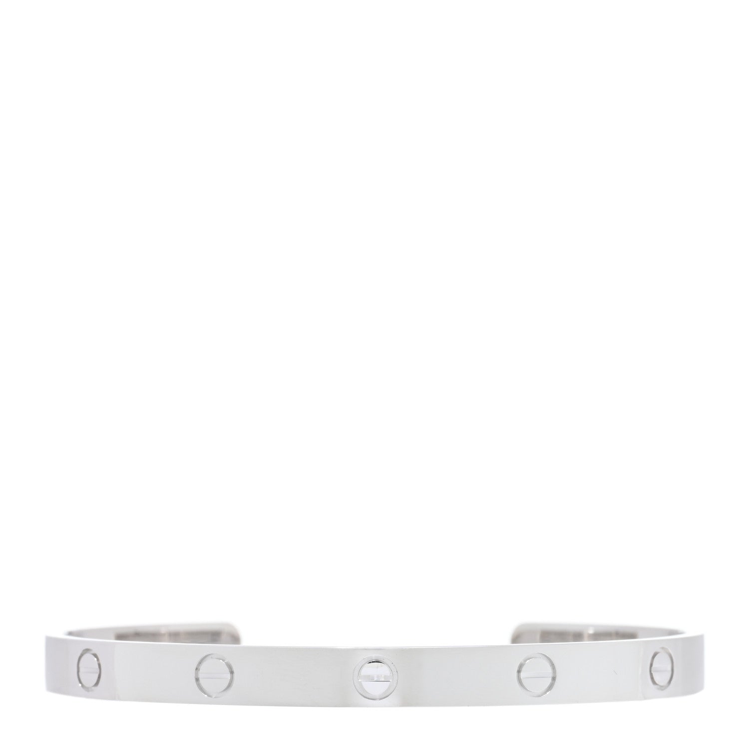 Cartier 18K White Gold LOVE Cuff Bracelet 20 1 of 4