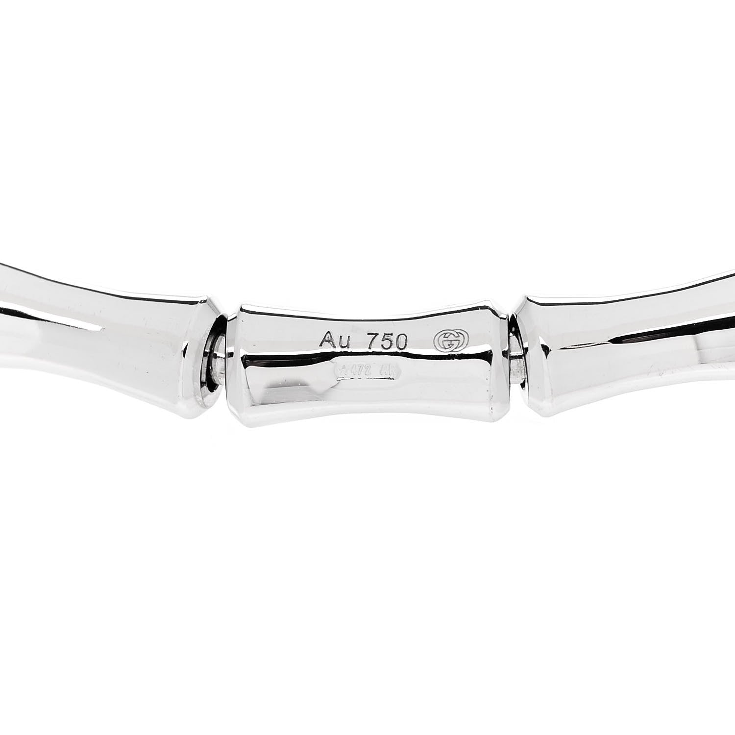 Gucci 18K White Gold Small Bamboo Spring Bracelet 3 of 7