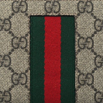 Gucci GG Supreme Monogram Web Zip Around Wallet Beige Cocoa 8 of 10