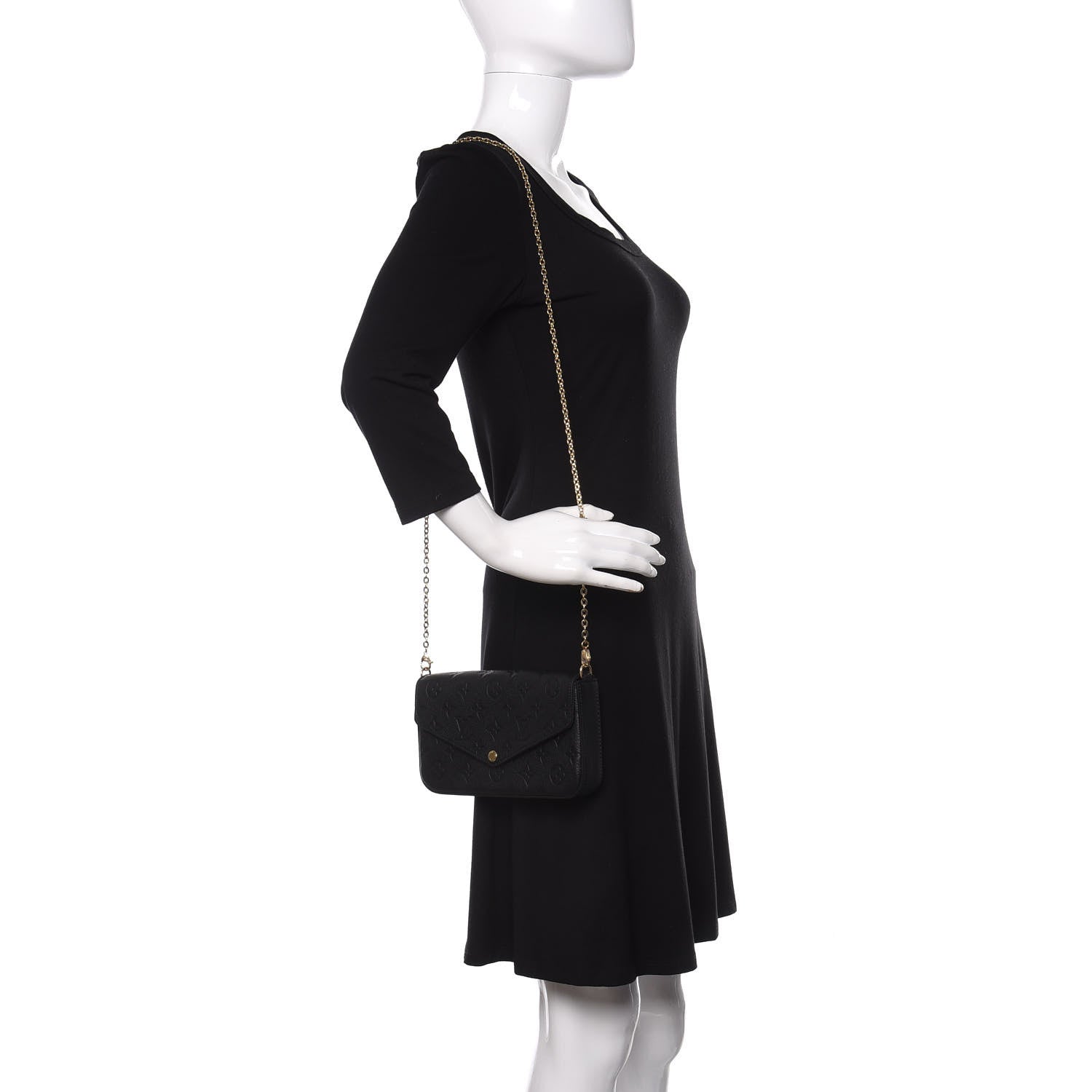 Louis Vuitton Empreinte Pochette Felicie Chain Wallet Black 2 of 13