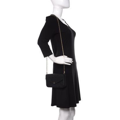 Louis Vuitton Empreinte Pochette Felicie Chain Wallet Black 2 of 13