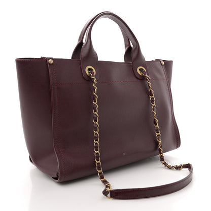 Chanel Caviar Small Studded Deauville Tote Burgundy 3 of 16