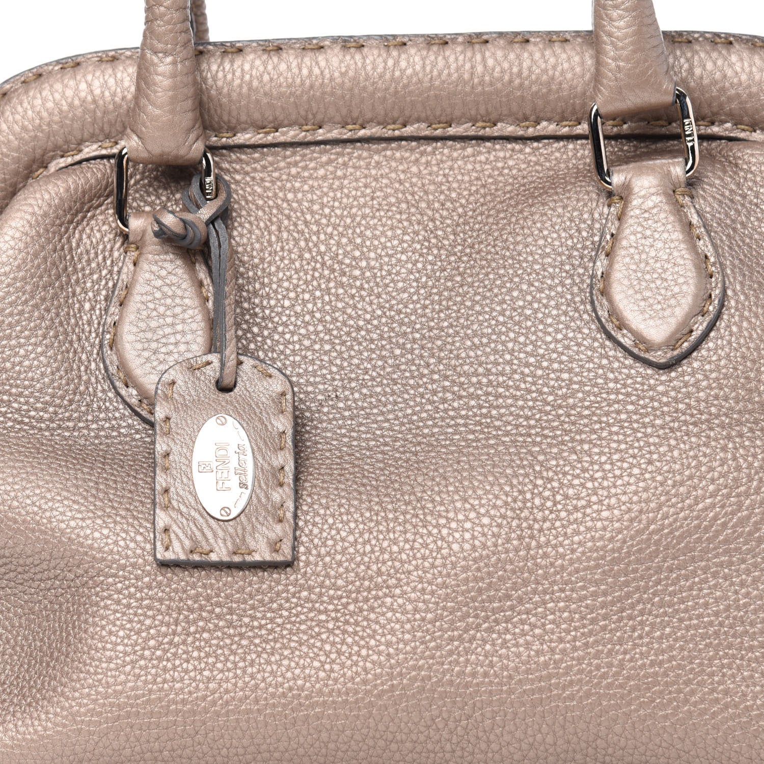 Fendi Cuoio Romano Selleria Adele 1328 Bag Peltro 11 of 12
